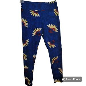 LuLaRoe Blue Paisley Daisy Leggings